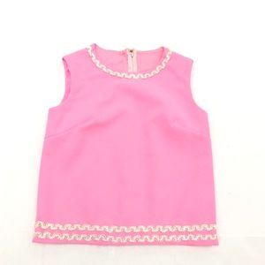 VINTAGE PINK SLEEVELESS TOP W/ SEQUENCE DETAIL